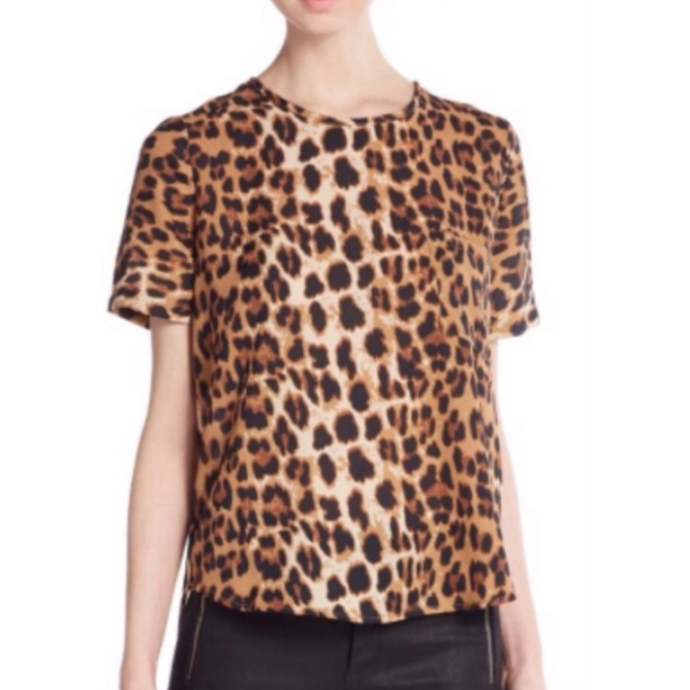 PHILOSOPHY Leopard Animal Print Top NWT Sz M
